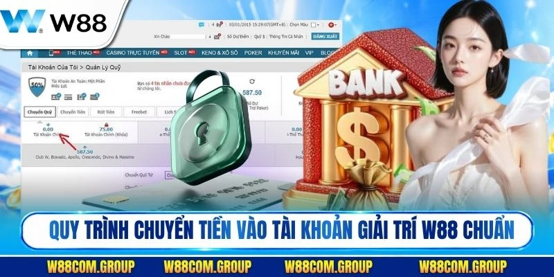 Quy trình chuyển tiền vào tài khoản giải trí W88 chuẩn xác